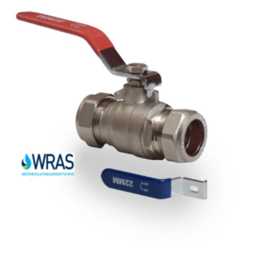 Red & Blue Lever Ball Valve C x C WRAS Approved